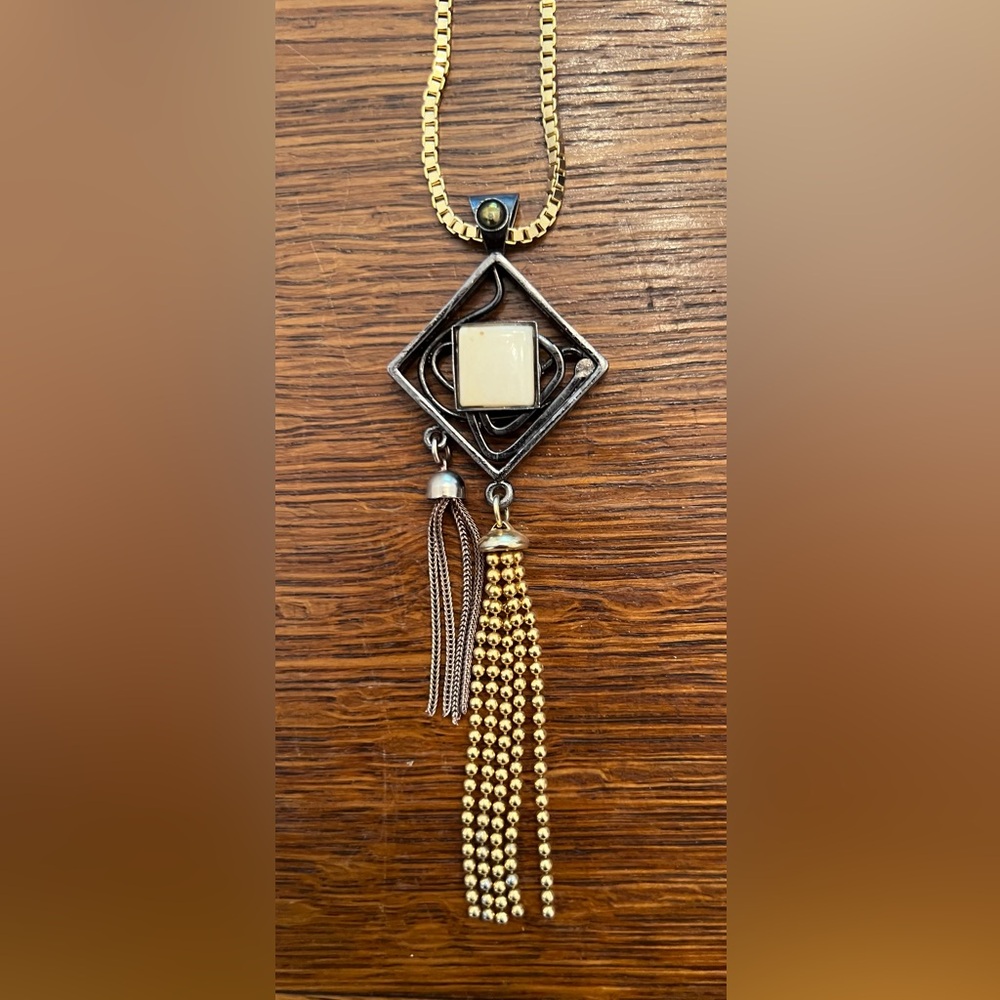 Vintage Gold, Silver and Gunmetal Plated Designer Pendant